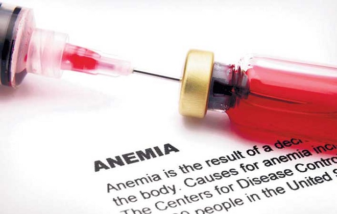 Кровь человека с признаками анемии
